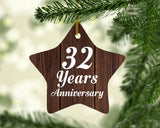 32nd Anniversary 32 Years Anniversary - Star Ornament D