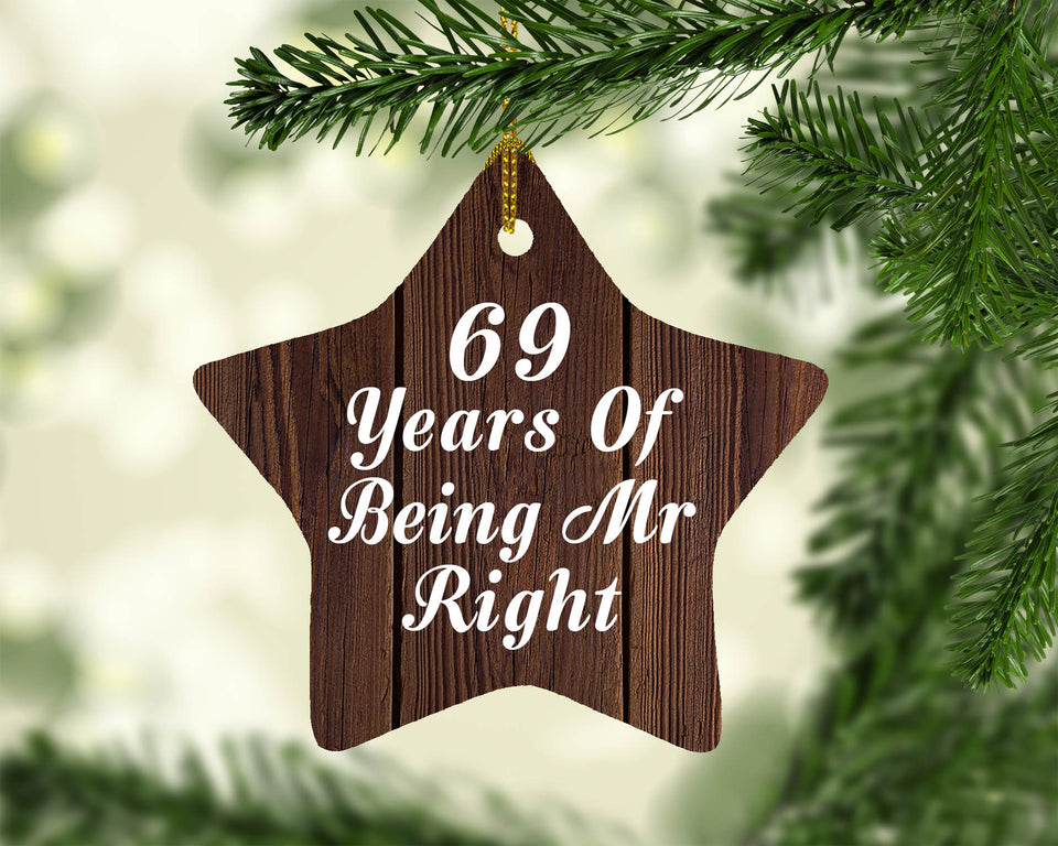 69th Anniversary 69 Years Of Being Mr Right - Star Ornament D