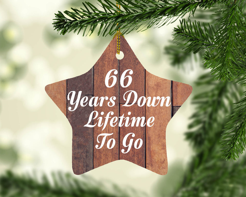 66th Anniversary 66 Years Down Lifetime To Go - Star Ornament E