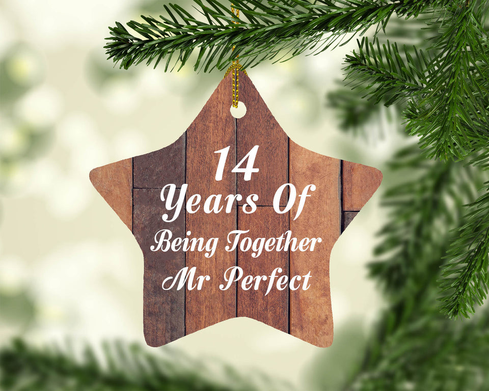14th Anniversary 14 Years Of Being Mr Perfect - Star Ornament E