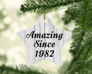 42nd Birthday Amazing Since 1982 - Star Ornament F