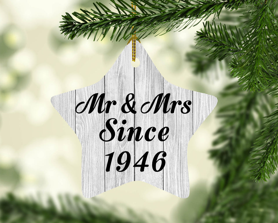 78th Anniversary Mr & Mrs Since 1946 - Star Ornament F