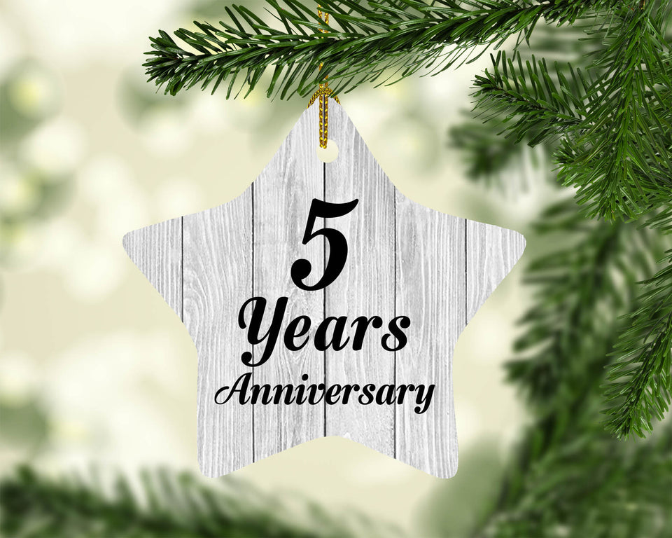 5th Anniversary 5 Years Anniversary - Star Ornament F