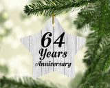 64th Anniversary 64 Years Anniversary - Star Ornament F