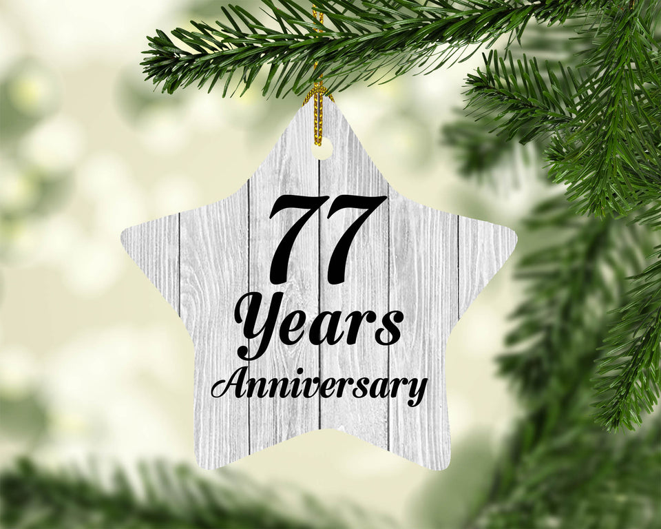77th Anniversary 77 Years Anniversary - Star Ornament F