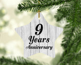 9th Anniversary 9 Years Anniversary - Star Ornament F