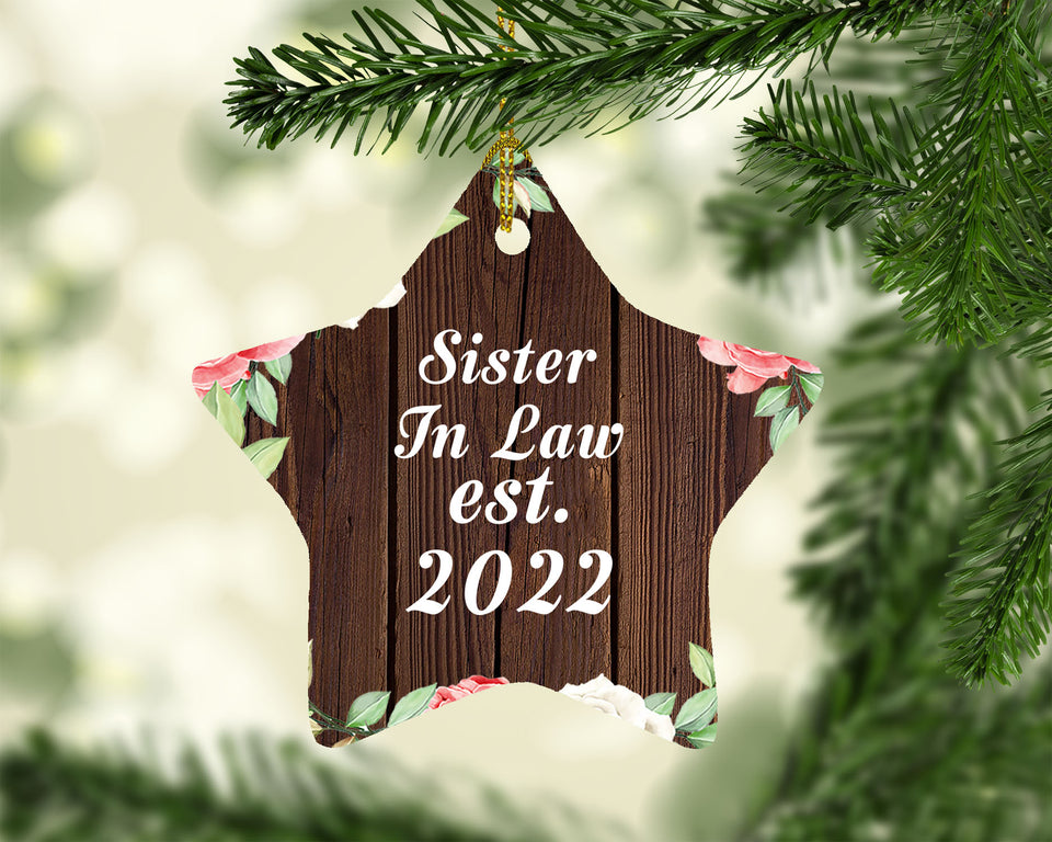 Sister In Law Established Est. 2022 - Star Ornament A