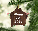 Papa Established Est. 2024 - Star Ornament A