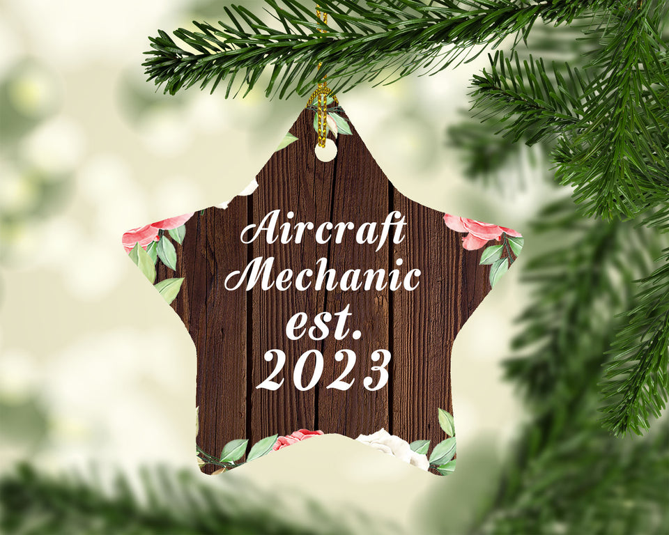 Aircraft Mechanic Established Est. 2023 - Star Ornament A