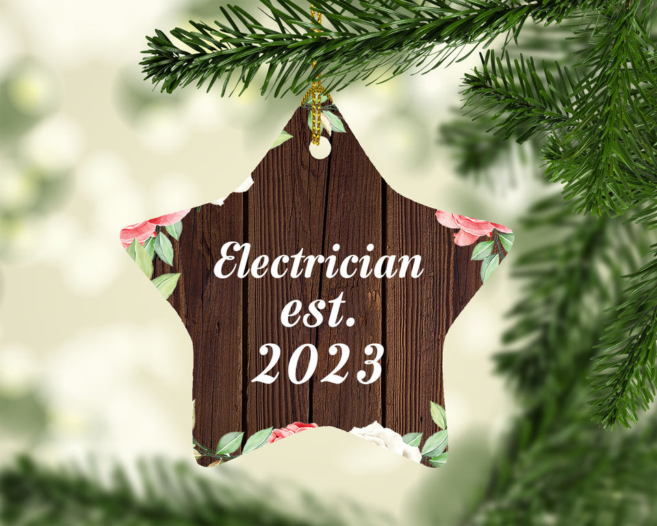 Electrician Established Est. 2023 - Star Ornament A