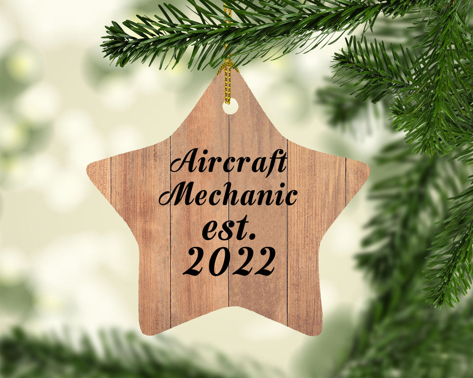 Aircraft Mechanic Established Est. 2022 - Star Ornament C