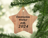 Construction Worker Established Est. 2024 - Star Ornament C