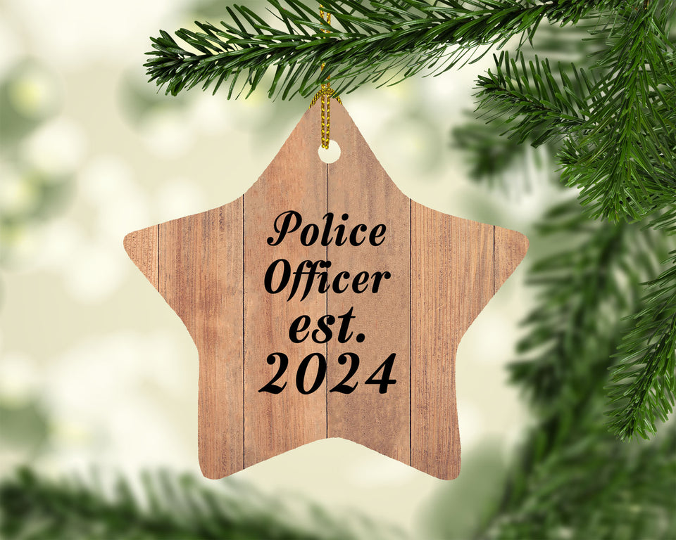 Police Officer Established Est. 2024 - Star Ornament C