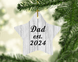 Dad Established Est. 2024 - Star Ornament F