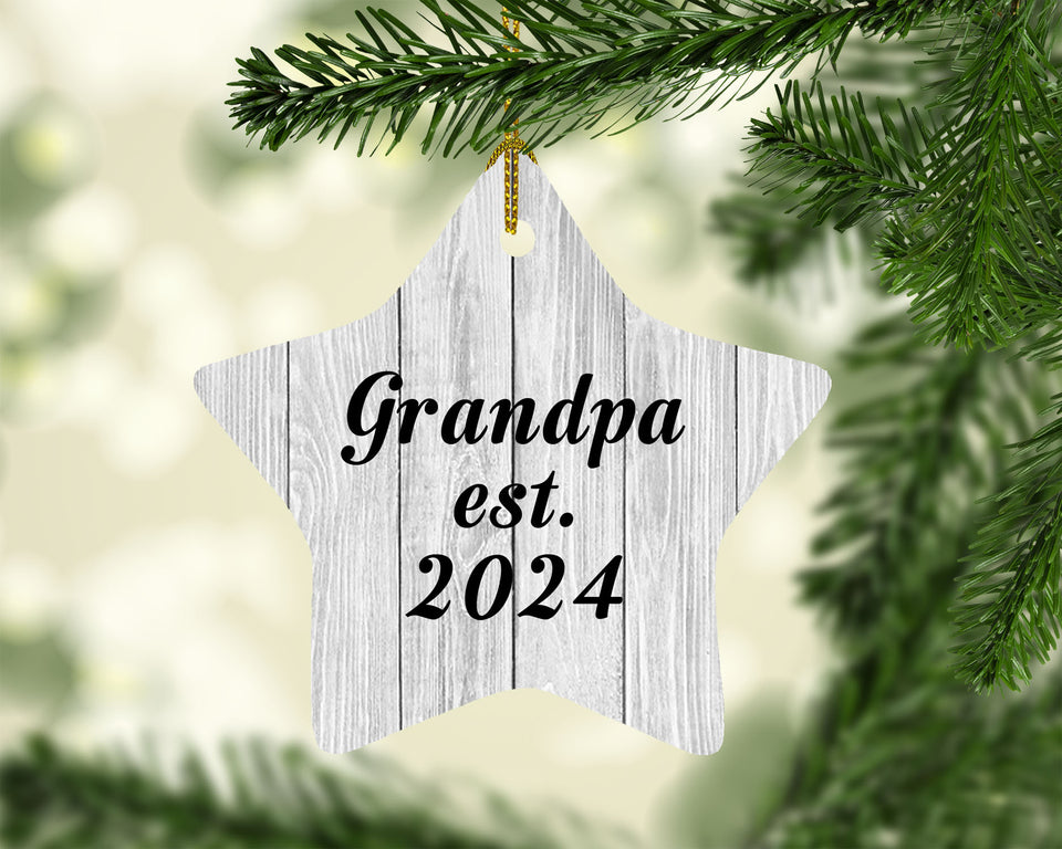 Grandpa Established Est. 2024 - Star Ornament F