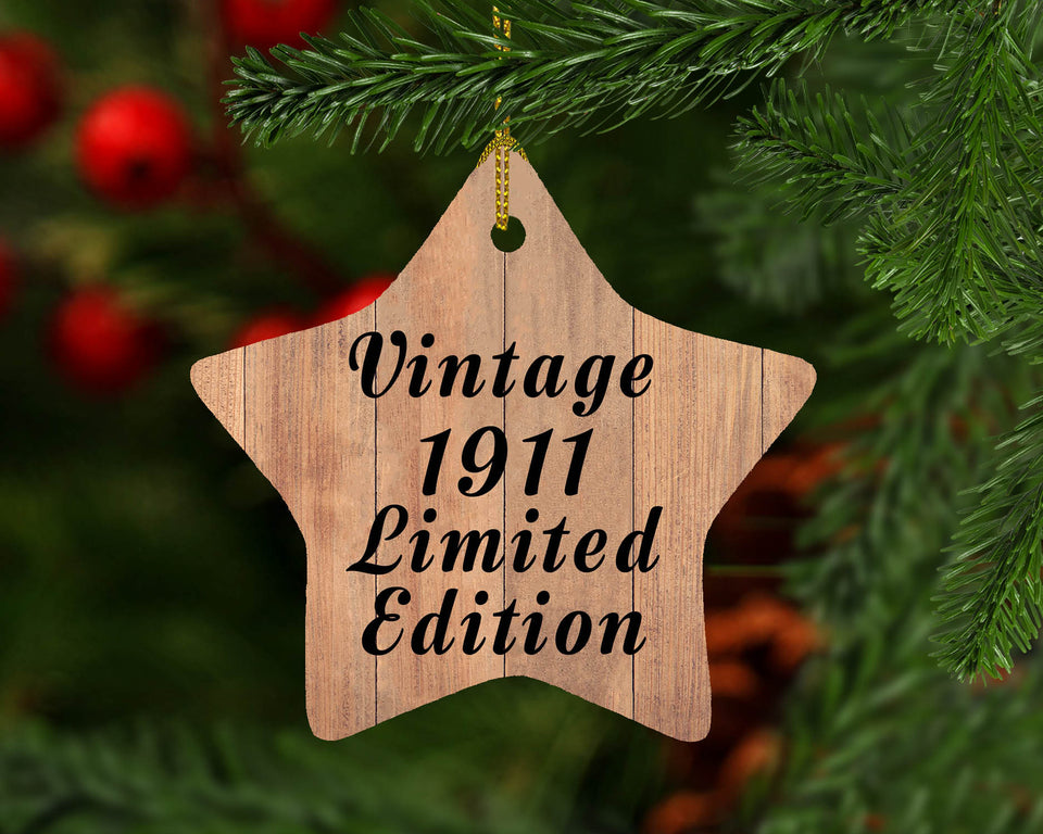 113th Birthday Vintage 1911 Limited Edition - Star Ornament C