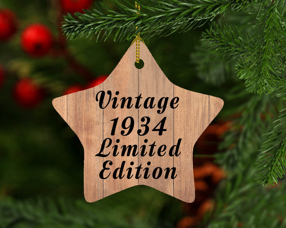 90th Birthday Vintage 1934 Limited Edition - Star Ornament C