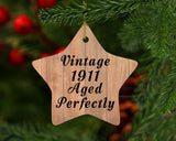 113th Birthday Vintage 1911 Aged Perfectly - Star Ornament C