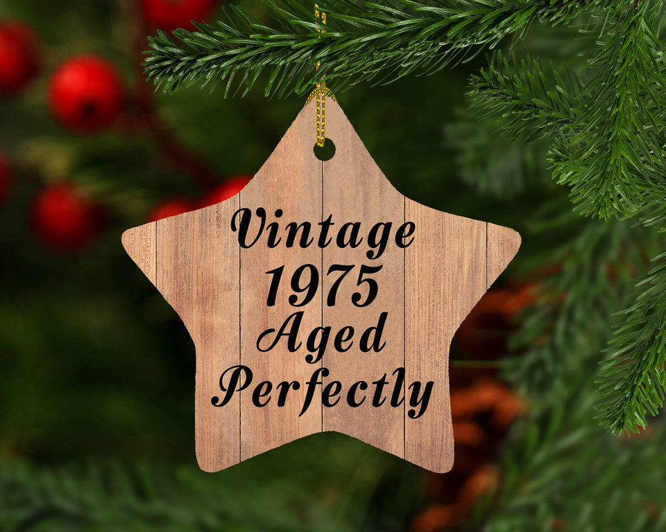 49th Birthday Vintage 1975 Aged Perfectly - Star Ornament C