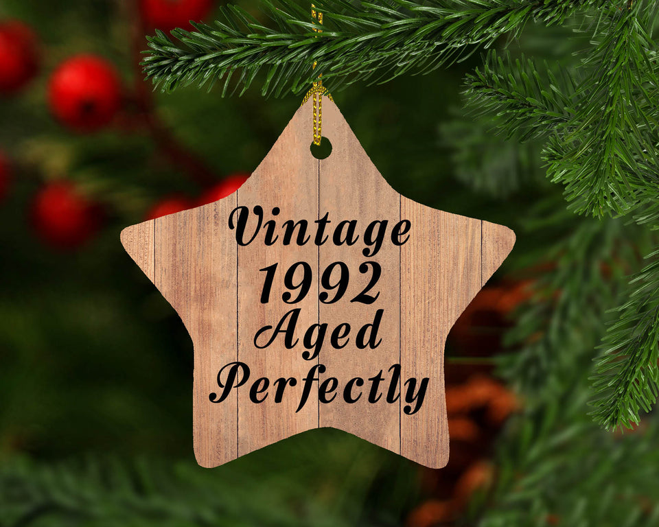 32nd Birthday Vintage 1992 Aged Perfectly - Star Ornament C
