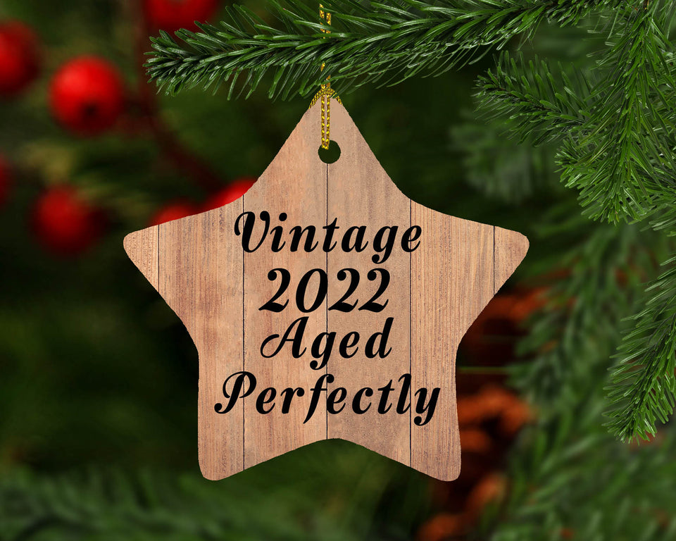 2nd Birthday Vintage 2022 Aged Perfectly - Star Ornament C