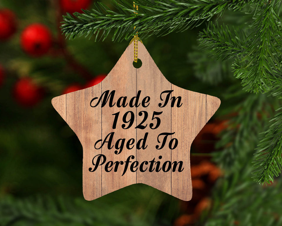 99th Birthday Made In 1925 Aged To Perfection - Star Ornament C