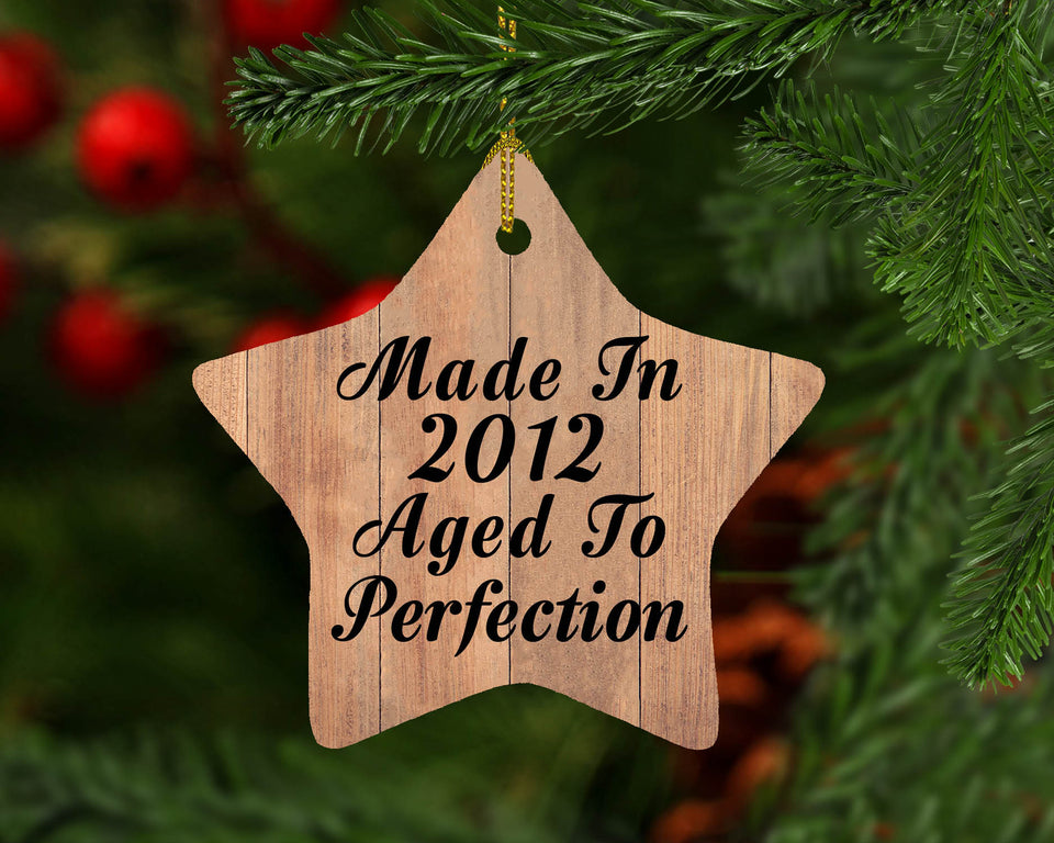 12th Birthday Made In 2012 Aged To Perfection - Star Ornament C