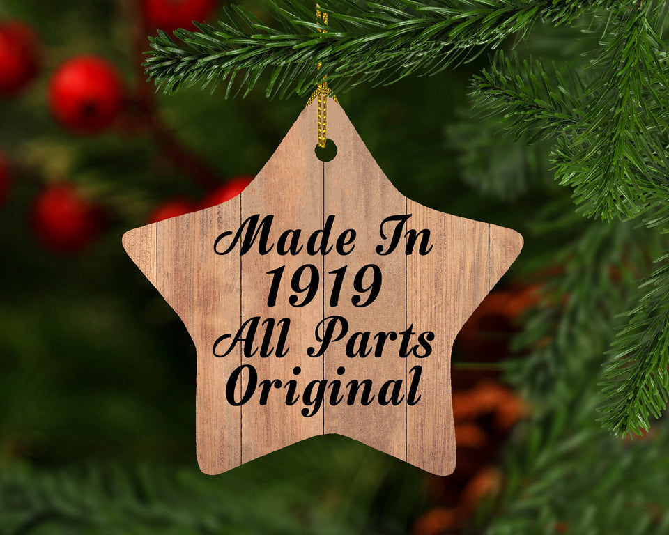 105th Birthday Made In 1919 All Parts Original - Star Ornament C