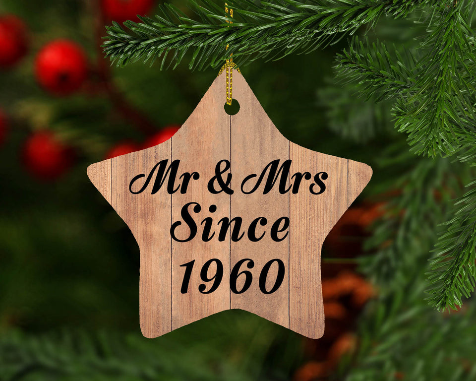 64th Anniversary Mr & Mrs Since 1960 - Star Ornament C
