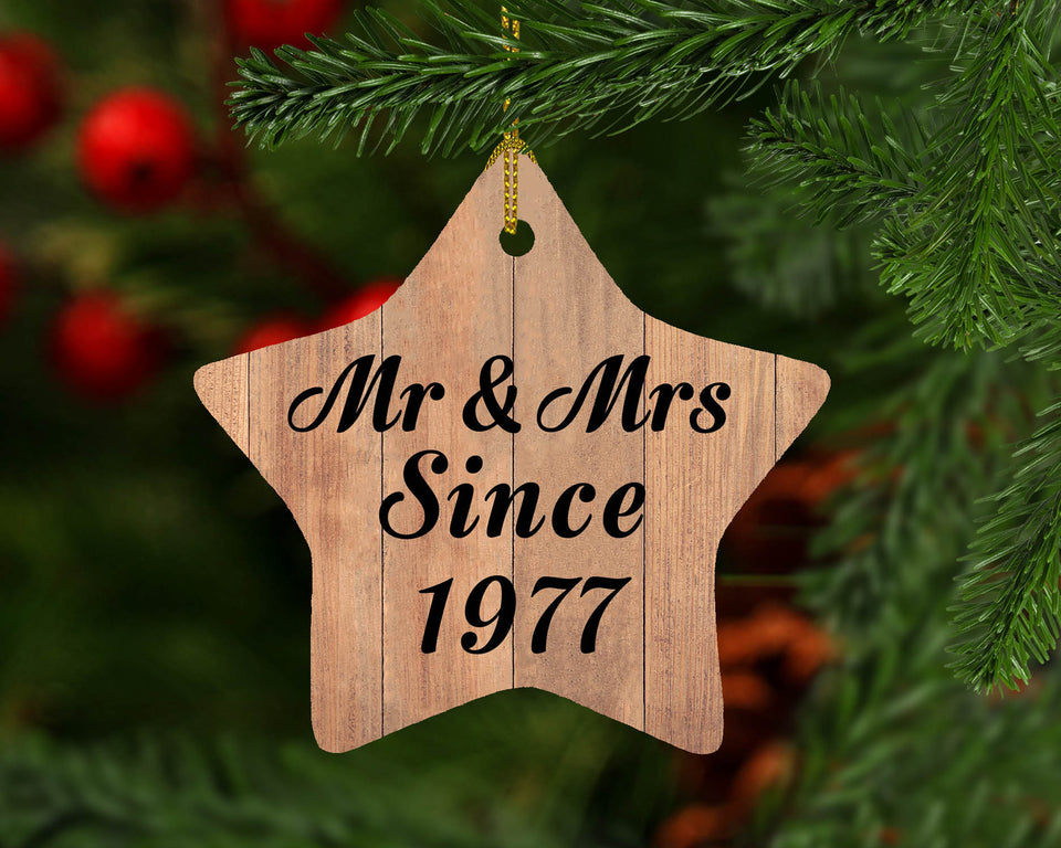47th Anniversary Mr & Mrs Since 1977 - Star Ornament C