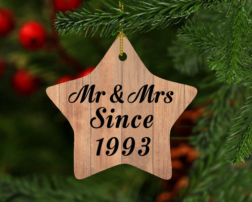 31st Anniversary Mr & Mrs Since 1993 - Star Ornament C