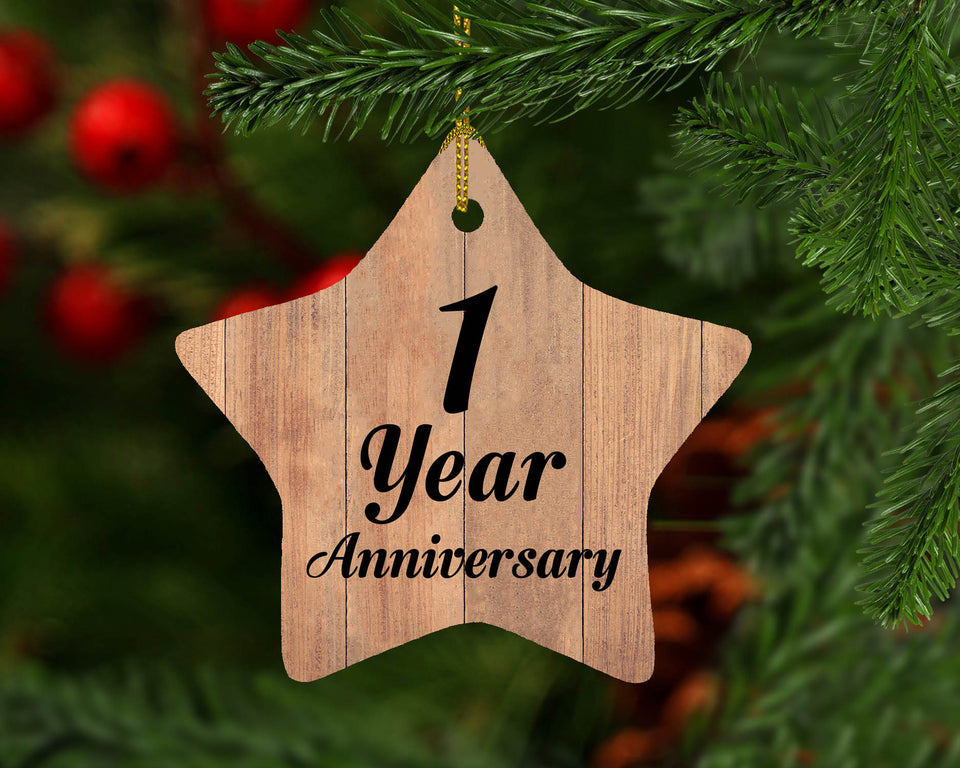 1st Anniversary 1 Year Anniversary - Star Ornament C