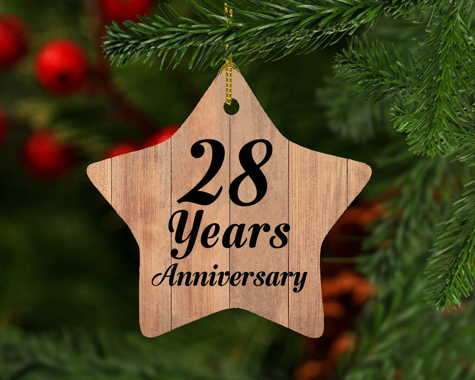 28th Anniversary 28 Years Anniversary - Star Ornament C