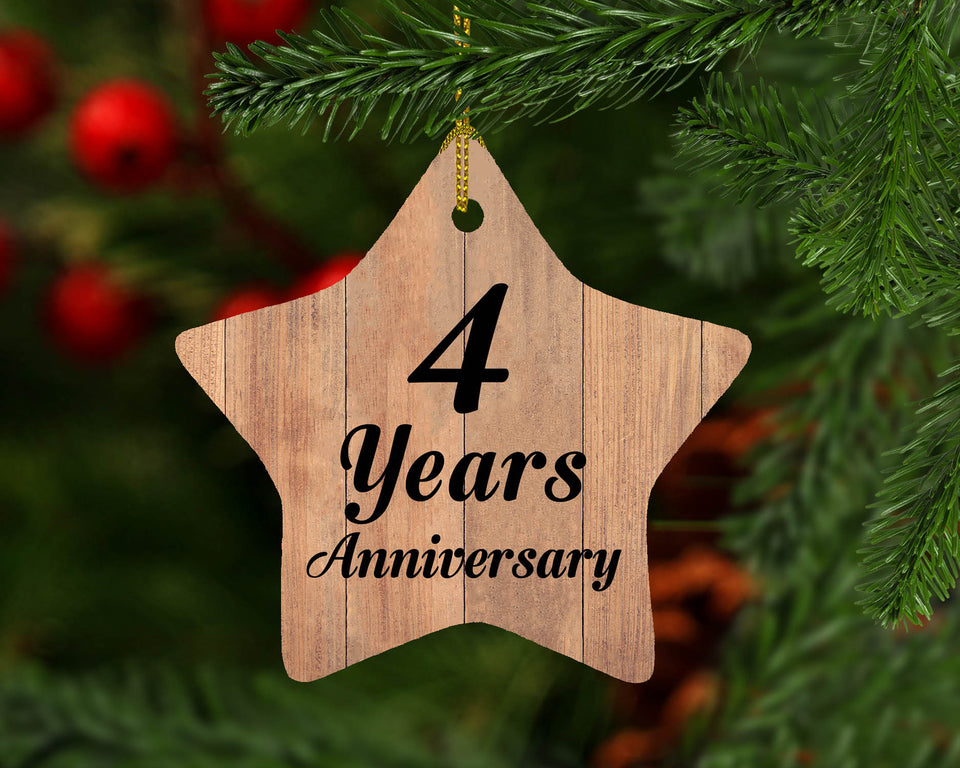 4th Anniversary 4 Years Anniversary - Star Ornament C