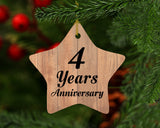 4th Anniversary 4 Years Anniversary - Star Ornament C
