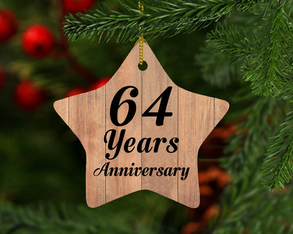 64th Anniversary 64 Years Anniversary - Star Ornament C
