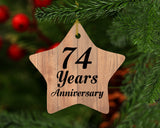 74th Anniversary 74 Years Anniversary - Star Ornament C