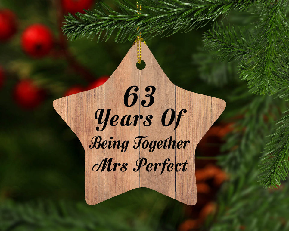 63rd Anniversary 63 Years Of Being Mrs Perfect - Star Ornament C