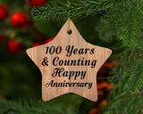 100th Anniversary 100 Years & Counting Happy Anniversary - Star Ornament C