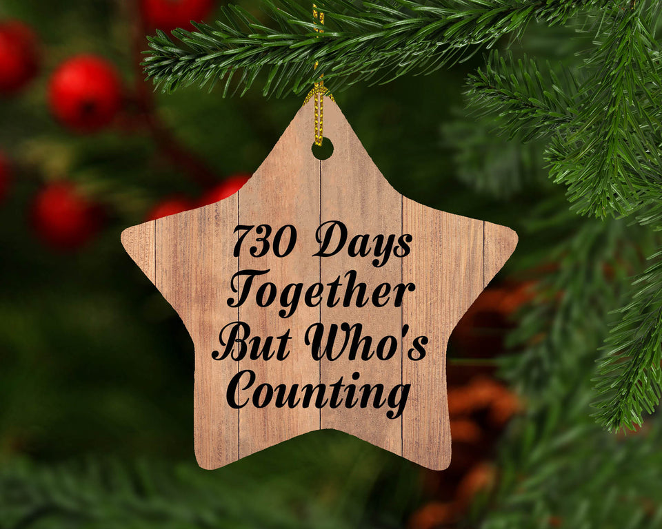 2nd Anniversary 730 Days Together Who's Counting - Star Ornament C