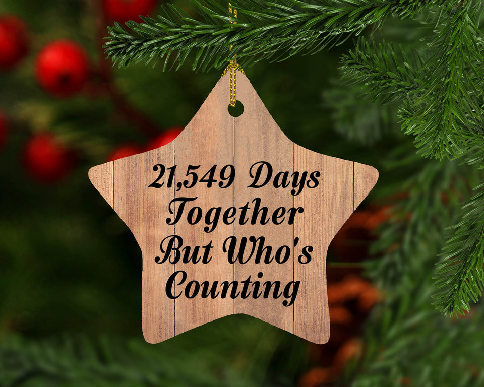 59th Anniversary 21,549 Days Together Who's Counting - Star Ornament C