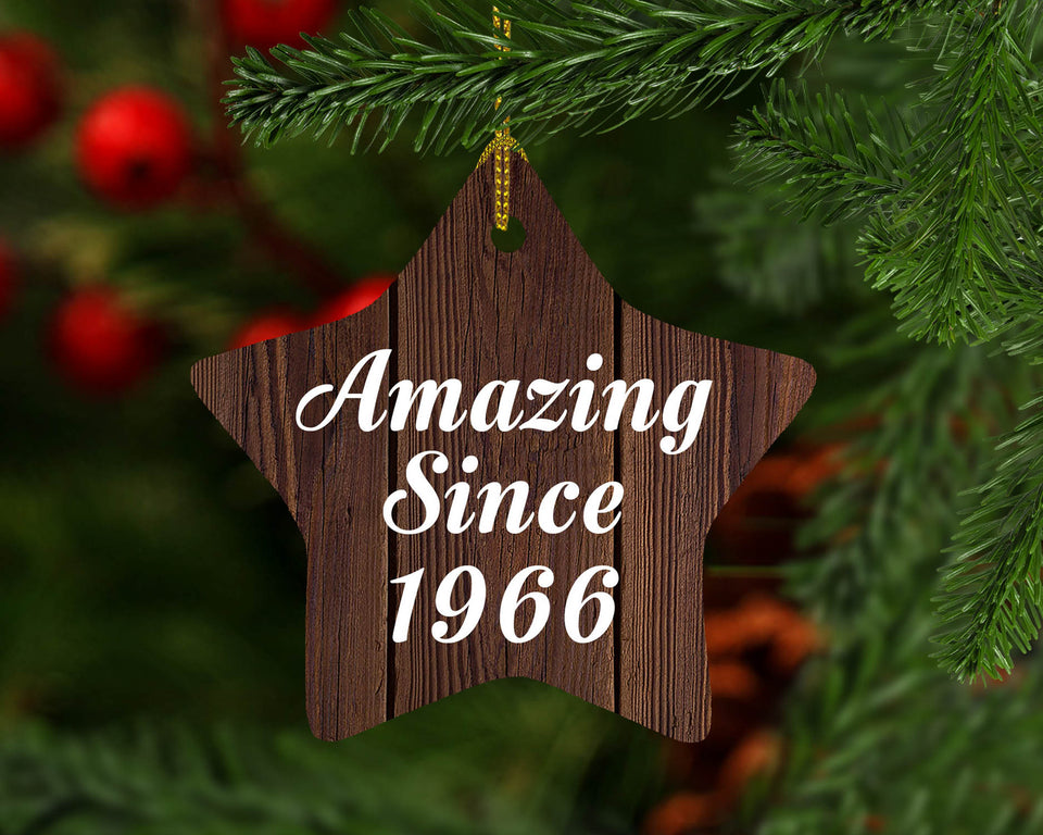 58th Birthday Amazing Since 1966 - Star Ornament D