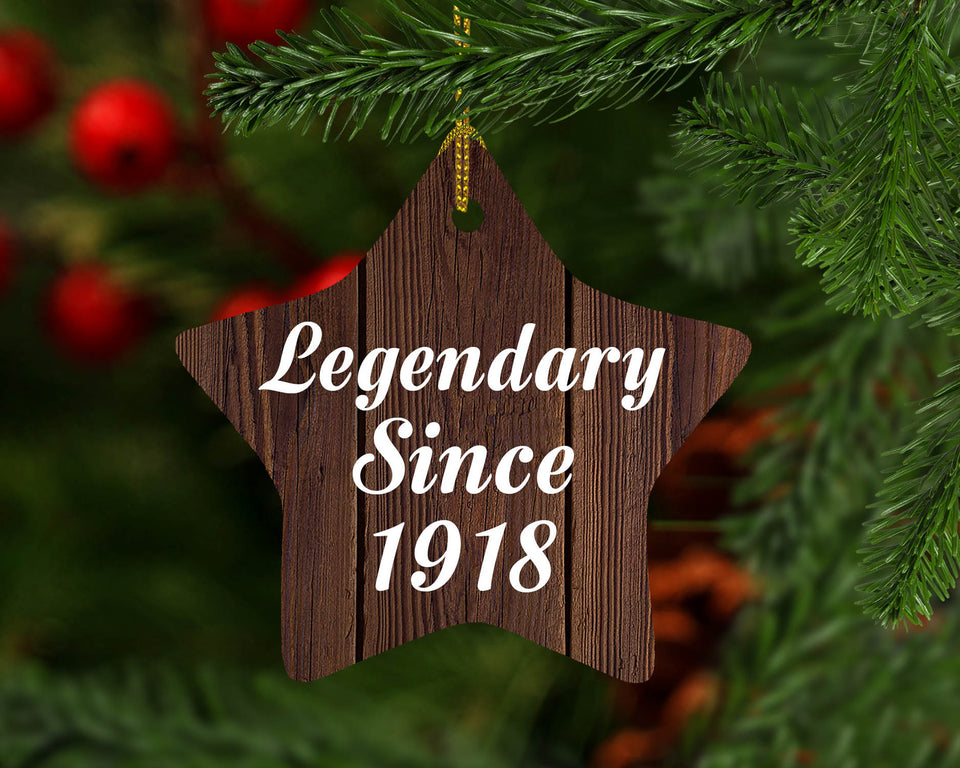 106th Birthday Legendary Since 1918 - Star Ornament D