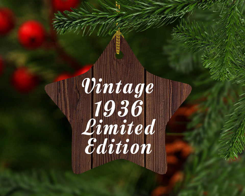 88th Birthday Vintage 1936 Limited Edition - Star Ornament D