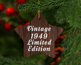 75th Birthday Vintage 1949 Limited Edition - Star Ornament D