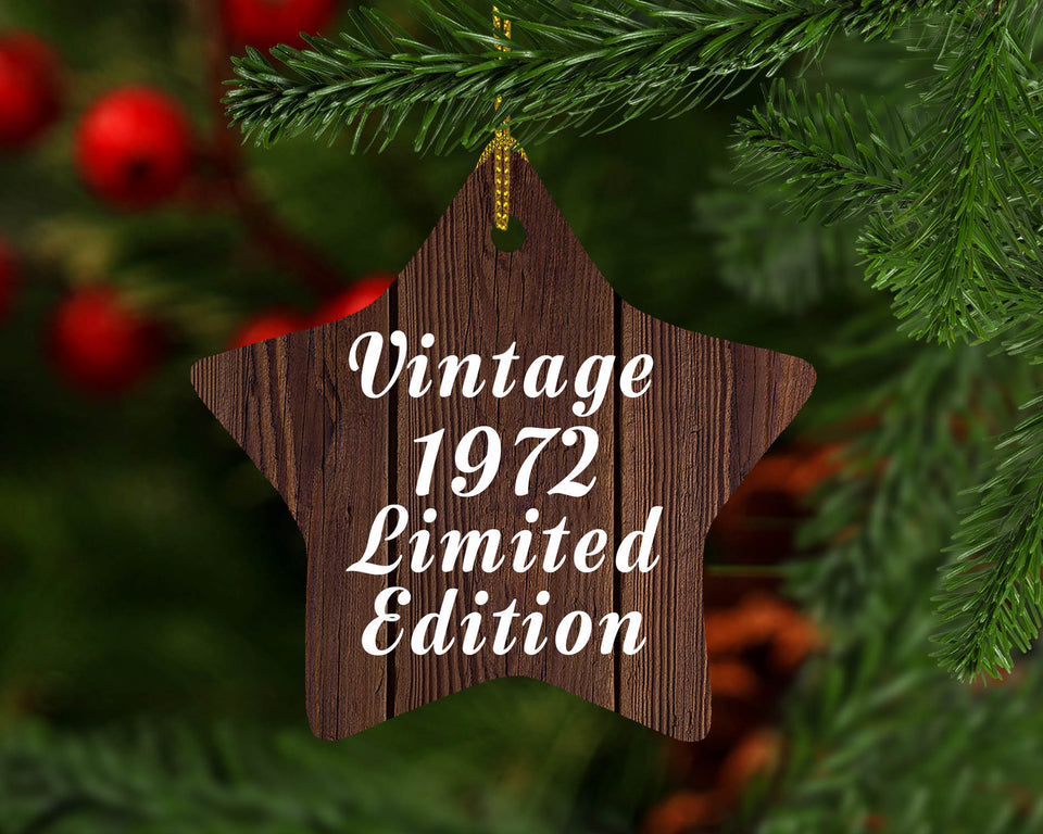 52nd Birthday Vintage 1972 Limited Edition - Star Ornament D