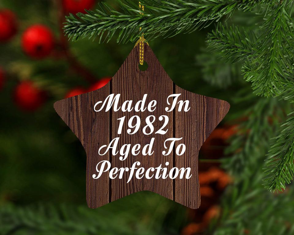42nd Birthday Made In 1982 Aged To Perfection - Star Ornament D