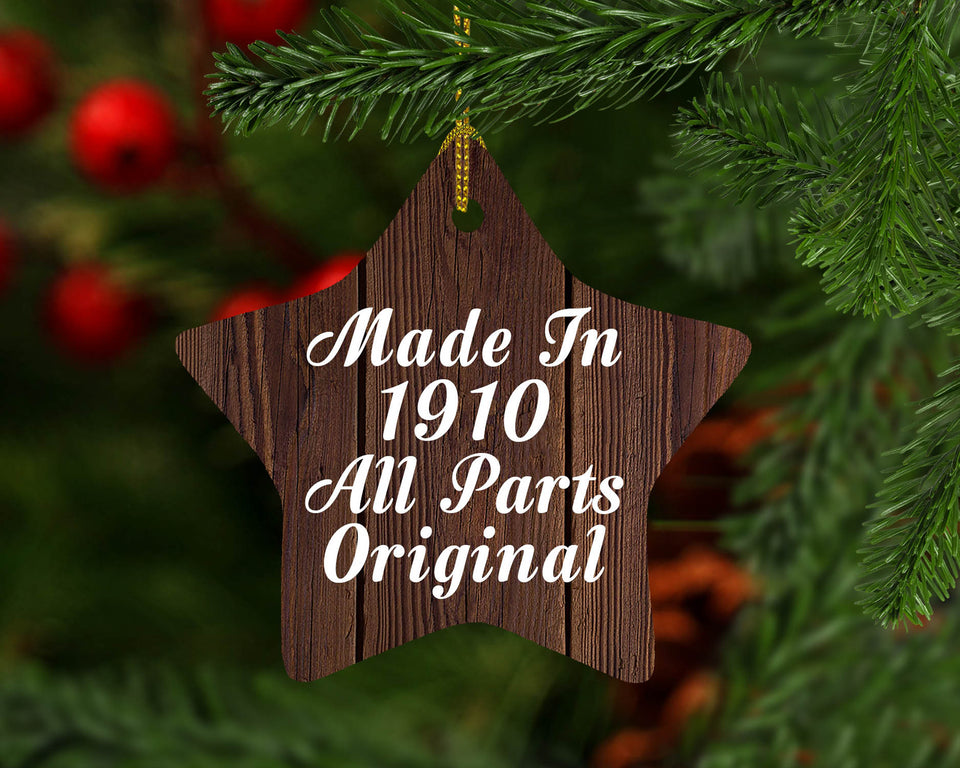 114th Birthday Made In 1910 All Parts Original - Star Ornament D