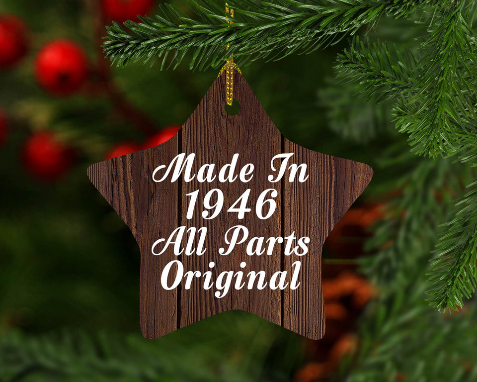 78th Birthday Made In 1946 All Parts Original - Star Ornament D