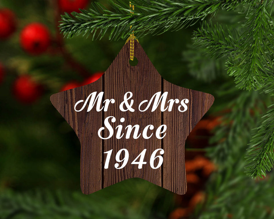 78th Anniversary Mr & Mrs Since 1946 - Star Ornament D